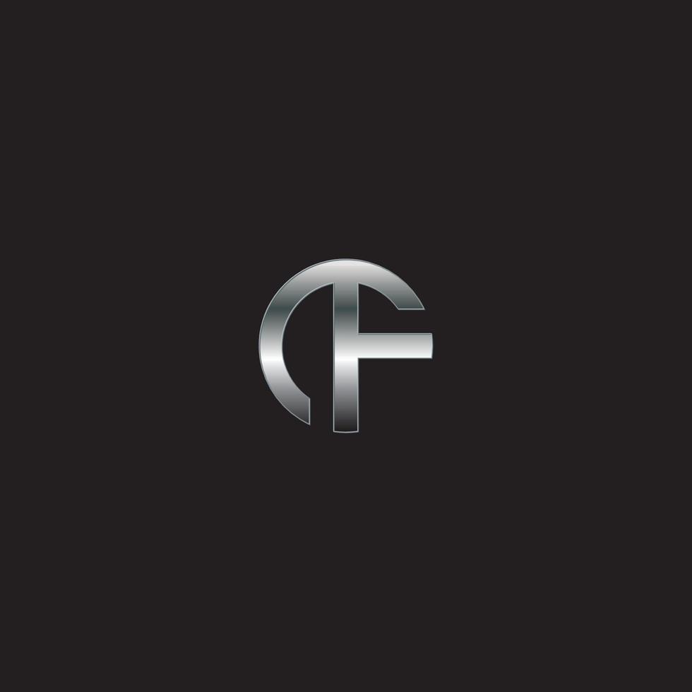 f logo, metaal logo, zilver logo, monogram, vector