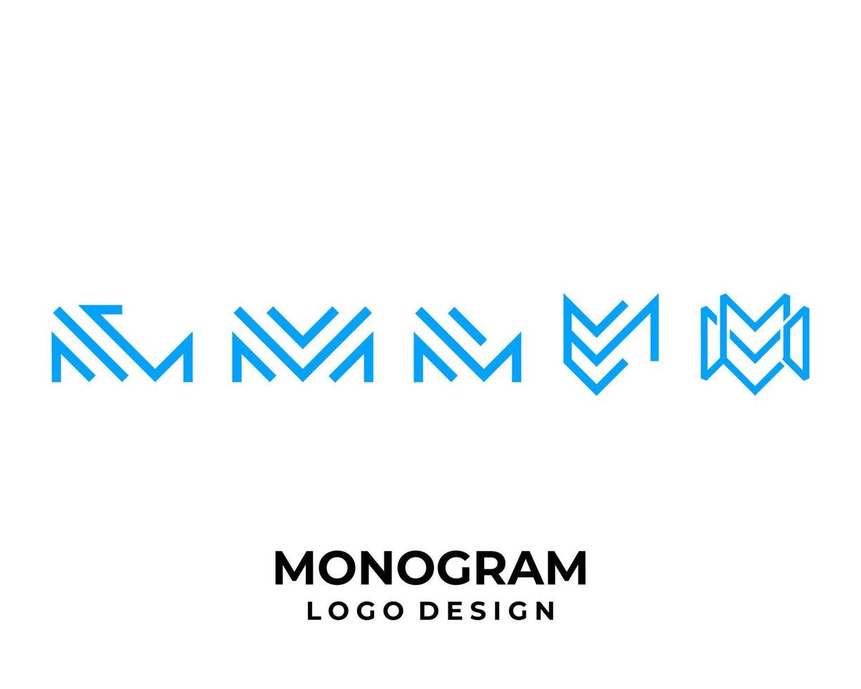 m brief monogram bedrijf technologie logo ontwerp. vector