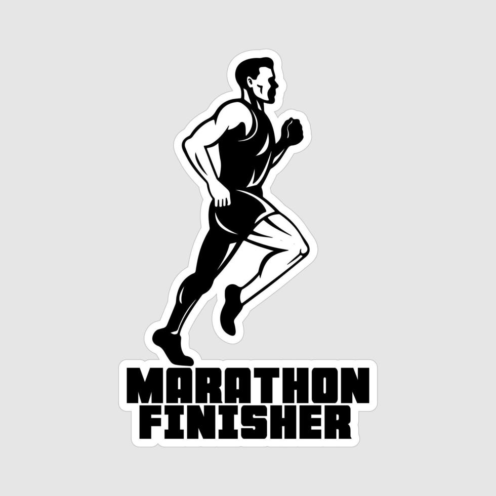 marathonloper stickers vector kunst afdrukken klaar sjabloon