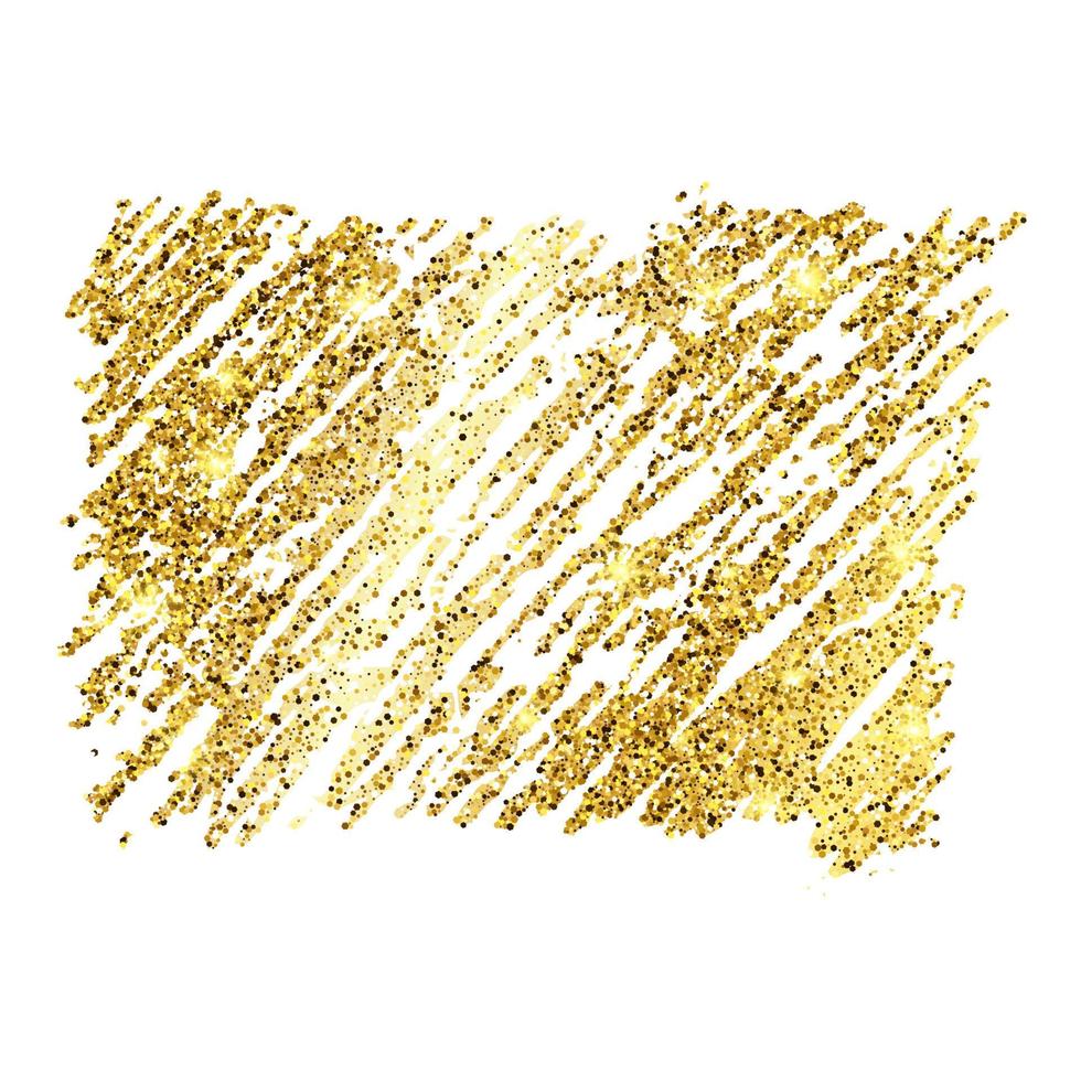 gouden verf glinsterende backdrop Aan een wit achtergrond. achtergrond met goud sparkles en schitteren effect. leeg ruimte voor uw tekst. vector illustratie