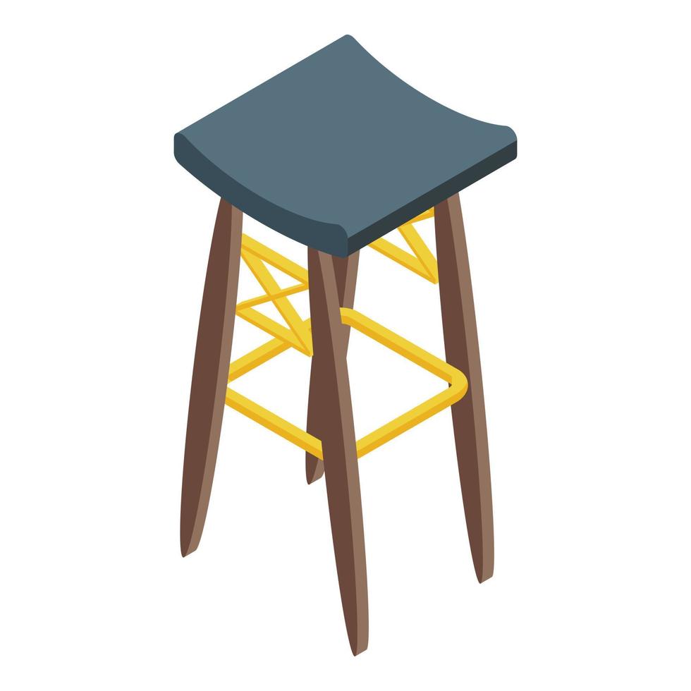 tafel hout stoel icoon isometrische vector. bar stoel vector