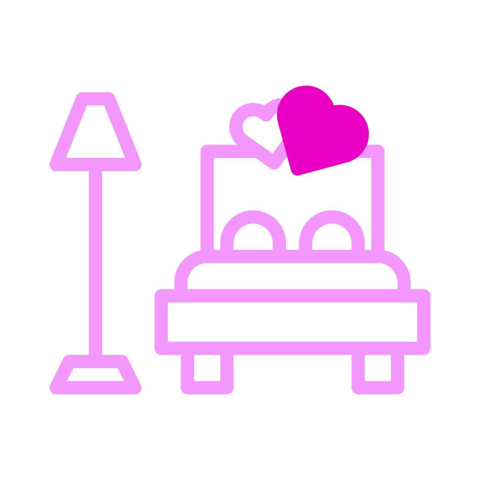 bed icoon duotoon roze stijl Valentijn illustratie vector element en symbool perfect.