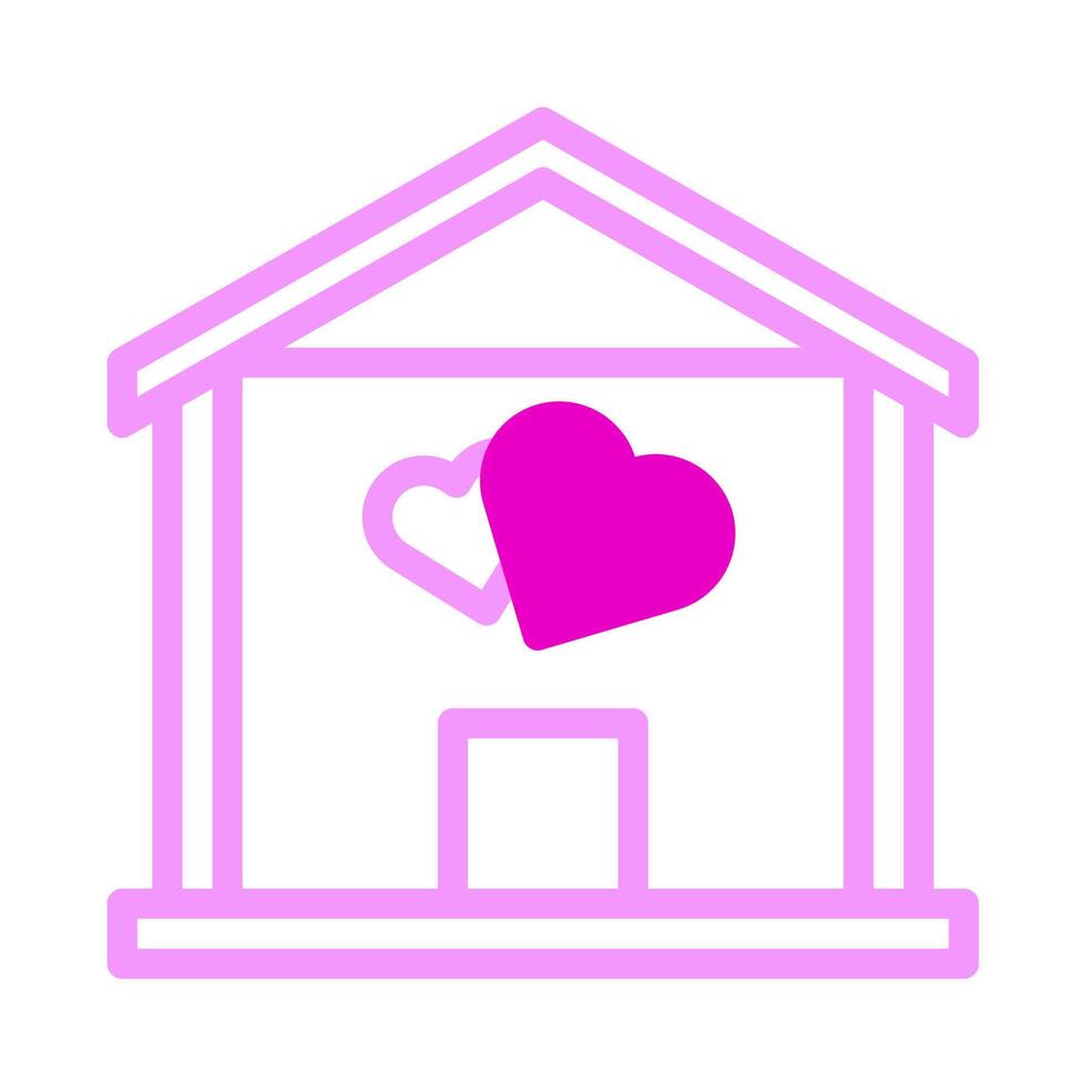 huis icoon duotoon roze stijl Valentijn illustratie vector element en symbool perfect.