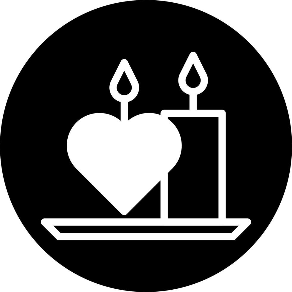 kaars icoon gevulde zwart wit stijl Valentijn illustratie vector element en symbool perfect.