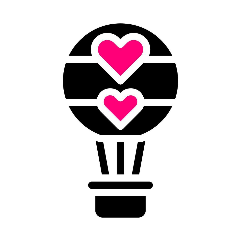lucht ballon icoon solide zwart roze stijl Valentijn illustratie vector element en symbool perfect.