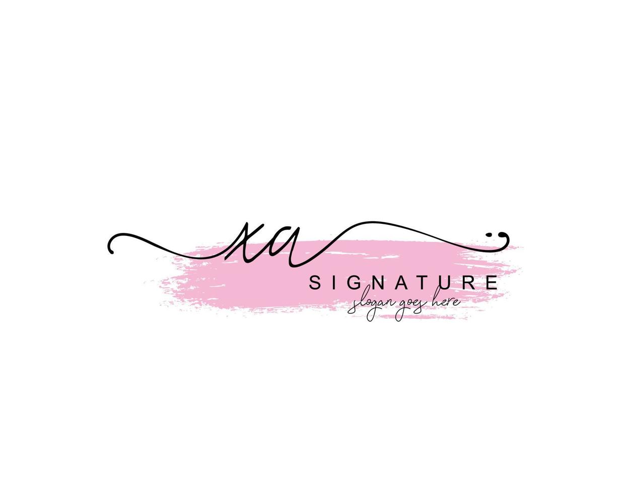 eerste xa schoonheid monogram en elegant logo ontwerp, handschrift logo van eerste handtekening, bruiloft, mode, bloemen en botanisch met creatief sjabloon. vector