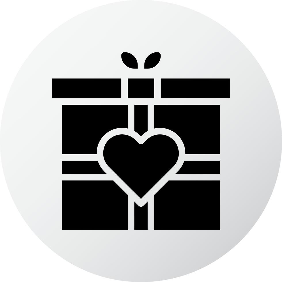 geschenk icoon gevulde zwart wit stijl Valentijn illustratie vector element en symbool perfect.