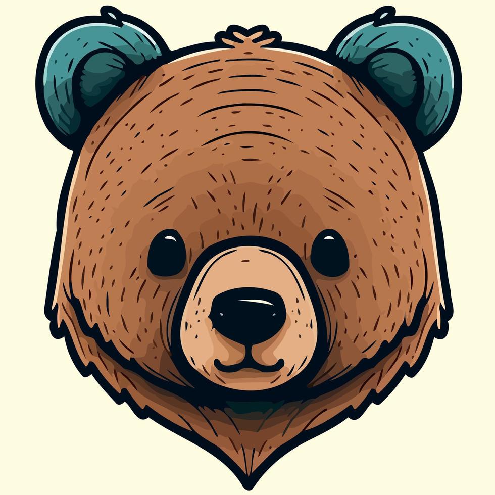 bruin beer zoogdier dier hoofd vector