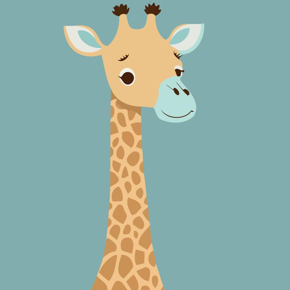 schattig giraffe zoogdier dier hoofd vector