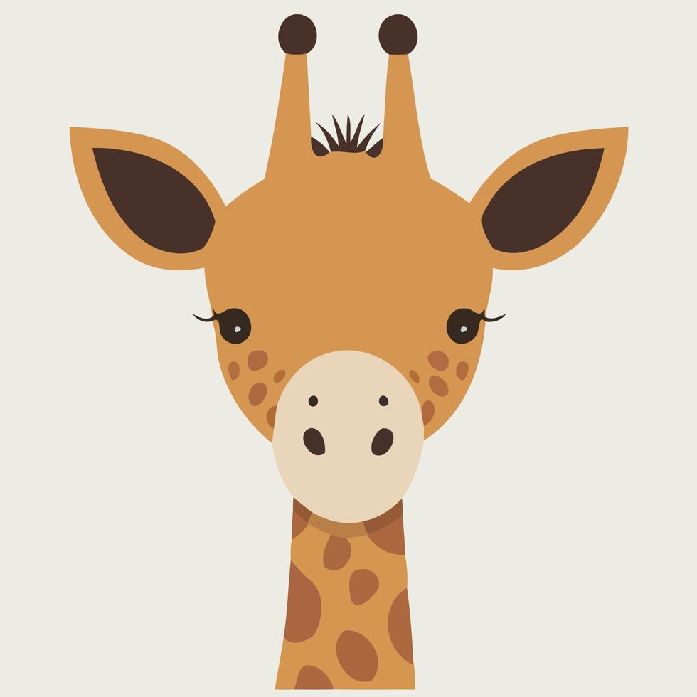 schattig giraffe zoogdier dier hoofd vector