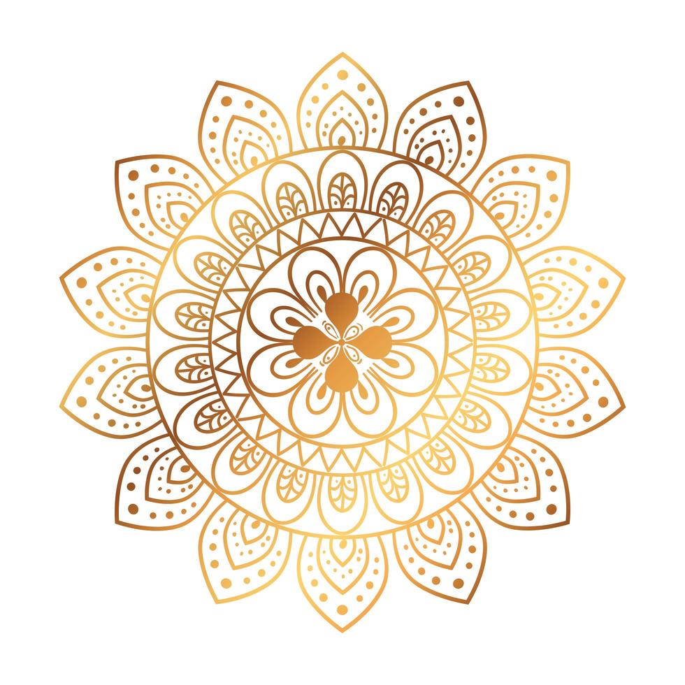 gouden bloem mandala op witte achtergrond, vintage luxe mandala vector