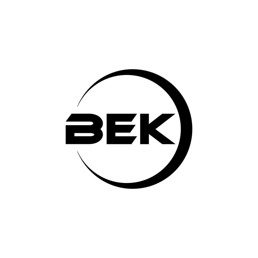 bek brief logo ontwerp in illustratie. vector logo, schoonschrift ontwerpen voor logo, poster, uitnodiging, enz.