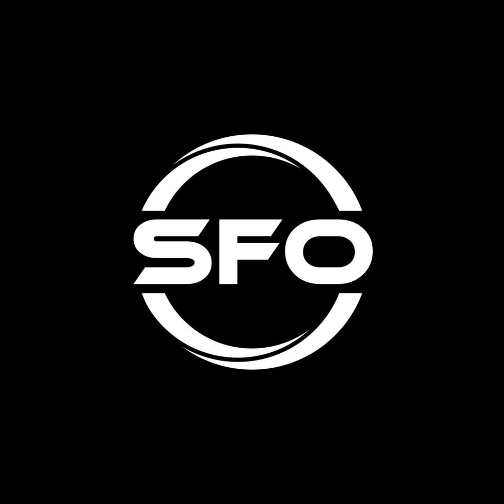 sfo brief logo ontwerp in illustratie. vector logo, schoonschrift ontwerpen voor logo, poster, uitnodiging, enz.