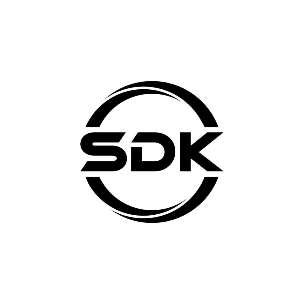 sdk brief logo ontwerp in illustratie. vector logo, schoonschrift ontwerpen voor logo, poster, uitnodiging, enz.