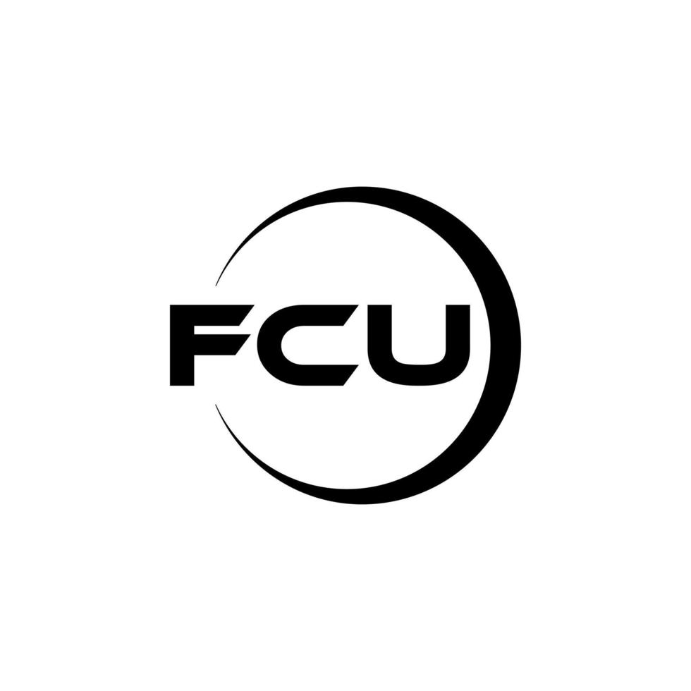 fcu brief logo ontwerp in illustratie. vector logo, schoonschrift ontwerpen voor logo, poster, uitnodiging, enz.