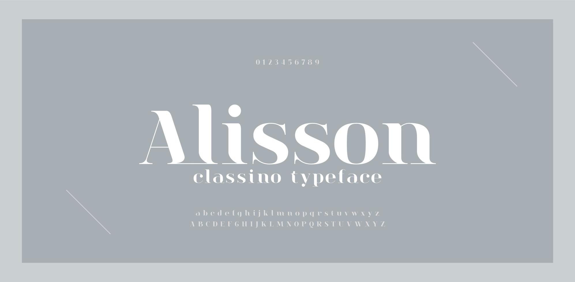 elegante geweldige alfabet letters lettertype en cijferset vector