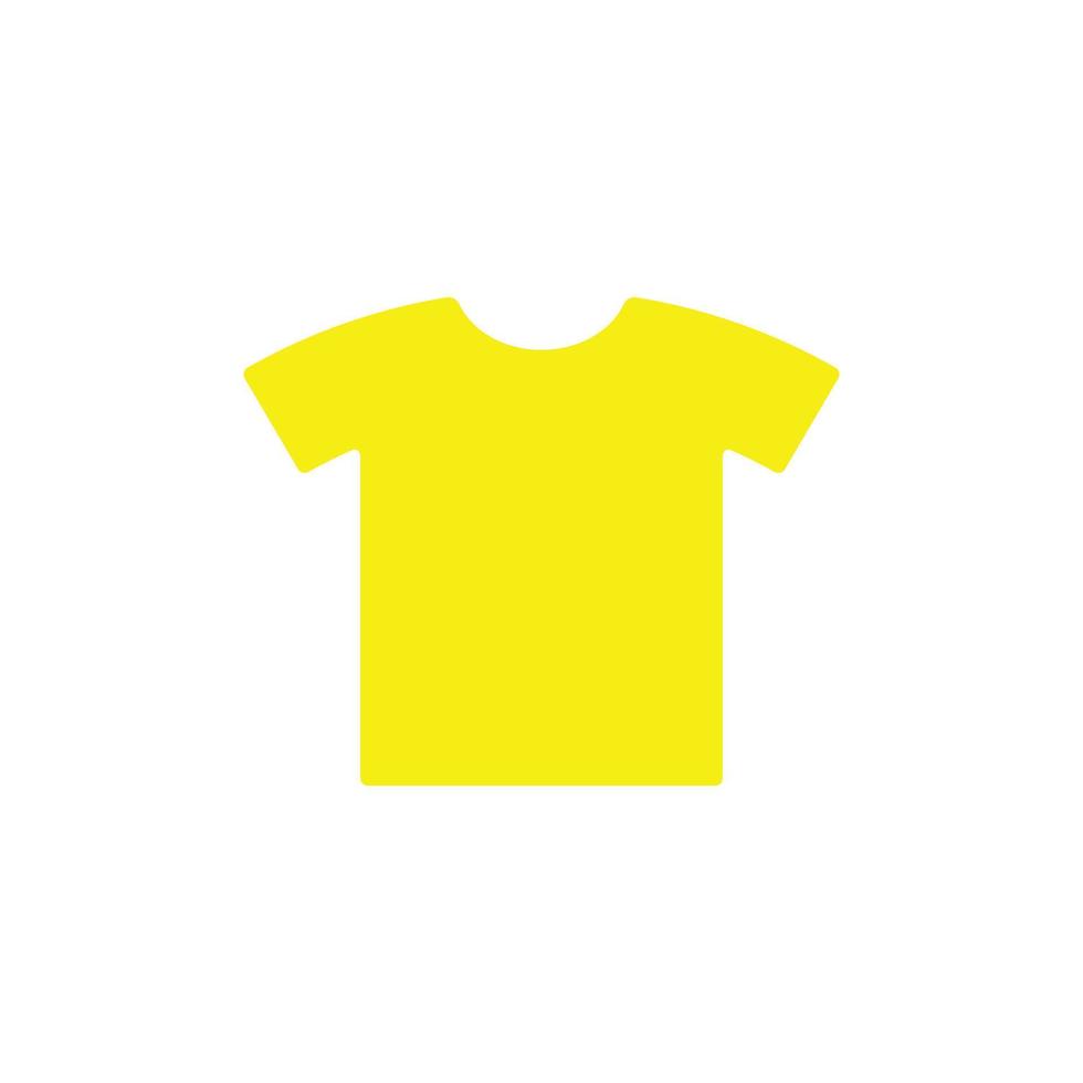 eps10 geel vector t overhemd solide kunst abstract icoon of logo geïsoleerd Aan wit achtergrond. unisex overhemd symbool in een gemakkelijk vlak modieus modern stijl voor uw website ontwerp, en mobiel app