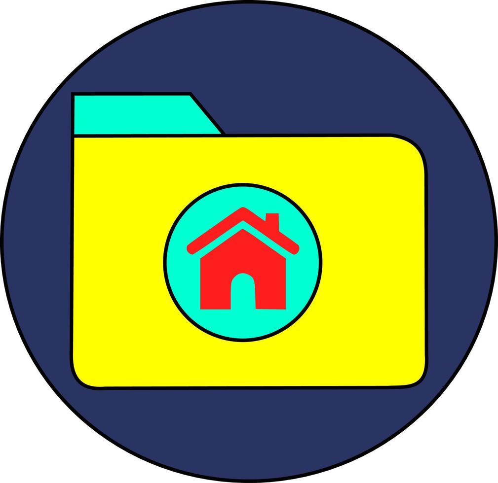 rood single huis icoon in map vector