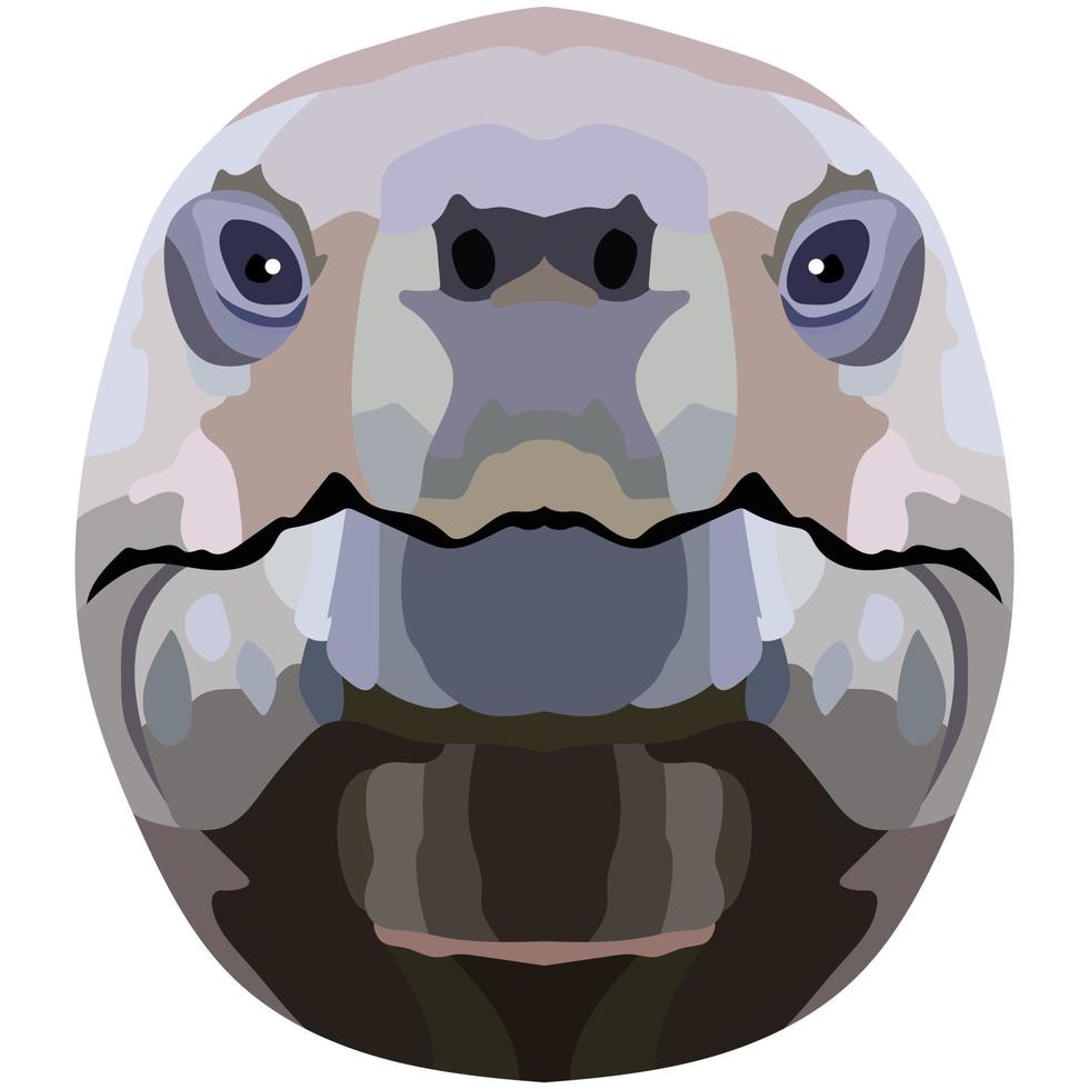 hoofd van een land- schildpad. helder portret is afgebeeld Aan een wit achtergrond. vector grafiek. dier logo