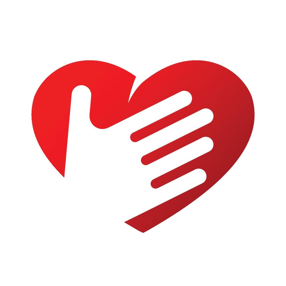 hart hand- logo symbool vector ontwerp