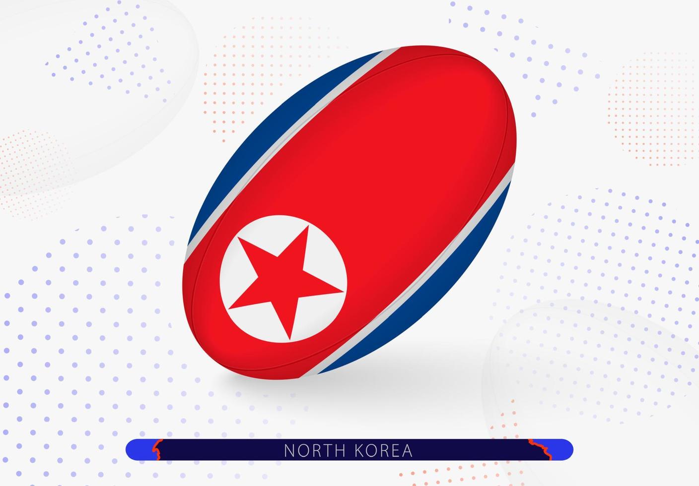 rugby bal met de vlag van noorden Korea Aan het. uitrusting voor rugby team van noorden Korea. vector