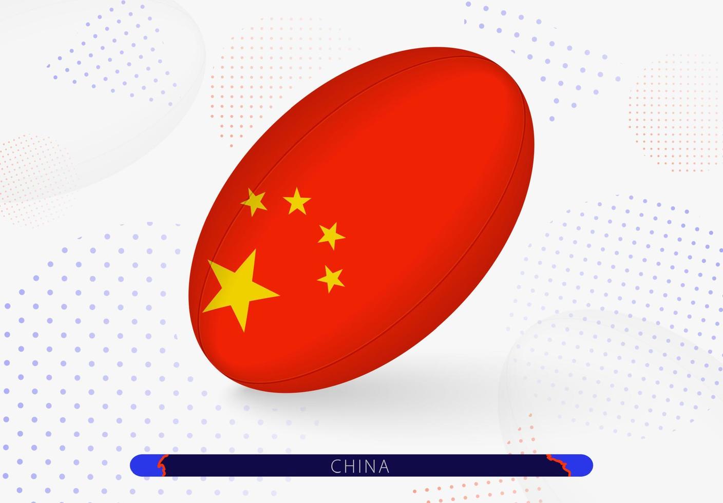 rugby bal met de vlag van China Aan het. uitrusting voor rugby team van China. vector