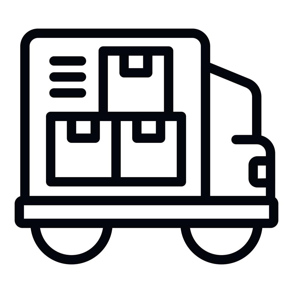 vrachtauto levering icoon schets vector. onderhoud doos vector