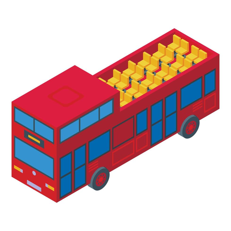 toerist bus icoon isometrische vector. stad bus vector