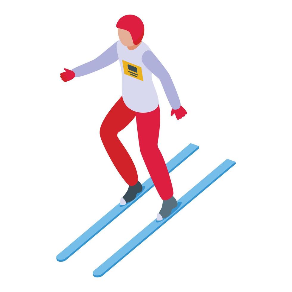 extreem ski jumper icoon isometrische vector. winter springen vector