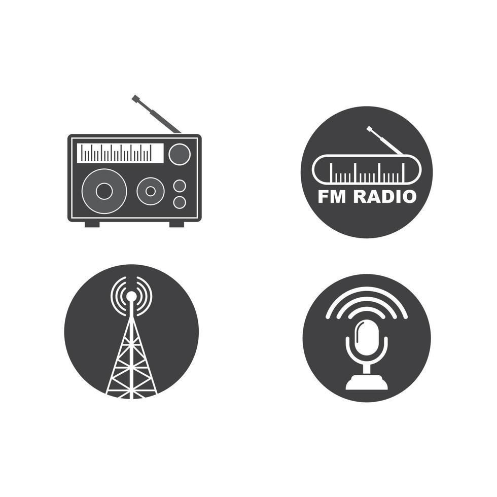 Aan lucht radio uitzending logo icoon vector illustratie