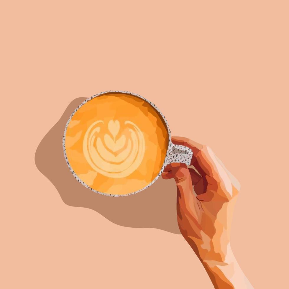 koffie kop Holding in hand. vector illustratie