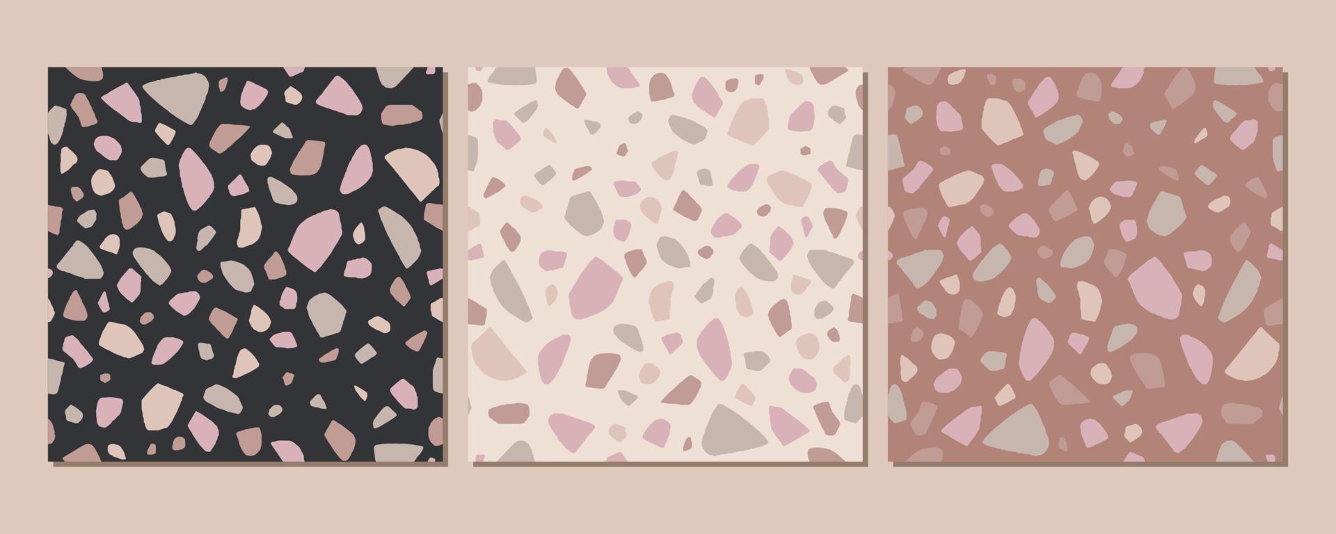 terrazzo structuur klassiek Italiaans verdieping samengesteld van natuurlijk steen, graniet, kwarts, marmer, glas en concreet. vector terrazzo reeks Veneziano naadloos patroon.