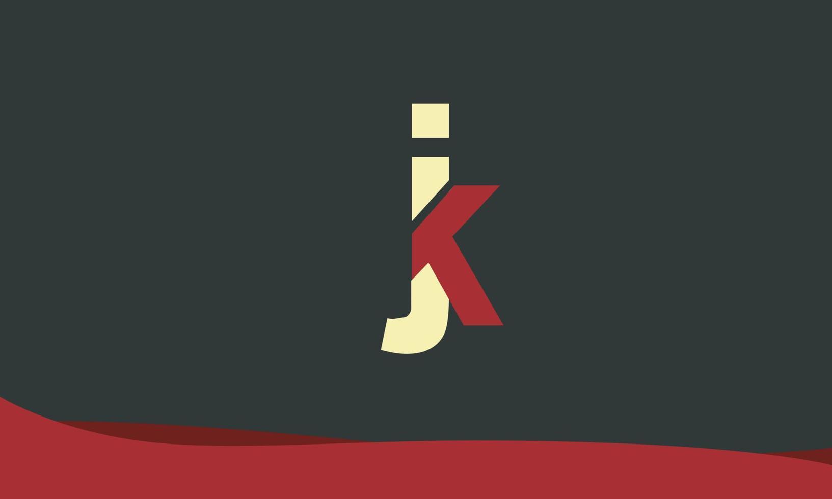 alfabet letters initialen monogram logo jk, kj, j en k vector