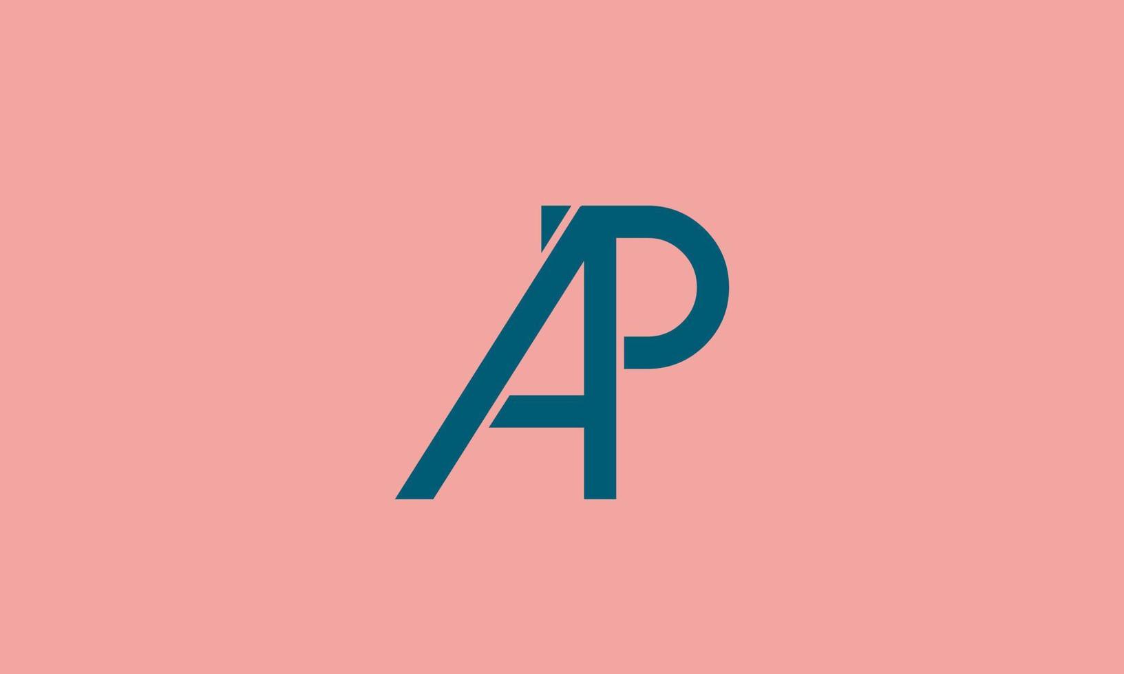 alfabet letters initialen monogram logo ap, pa, a en p vector