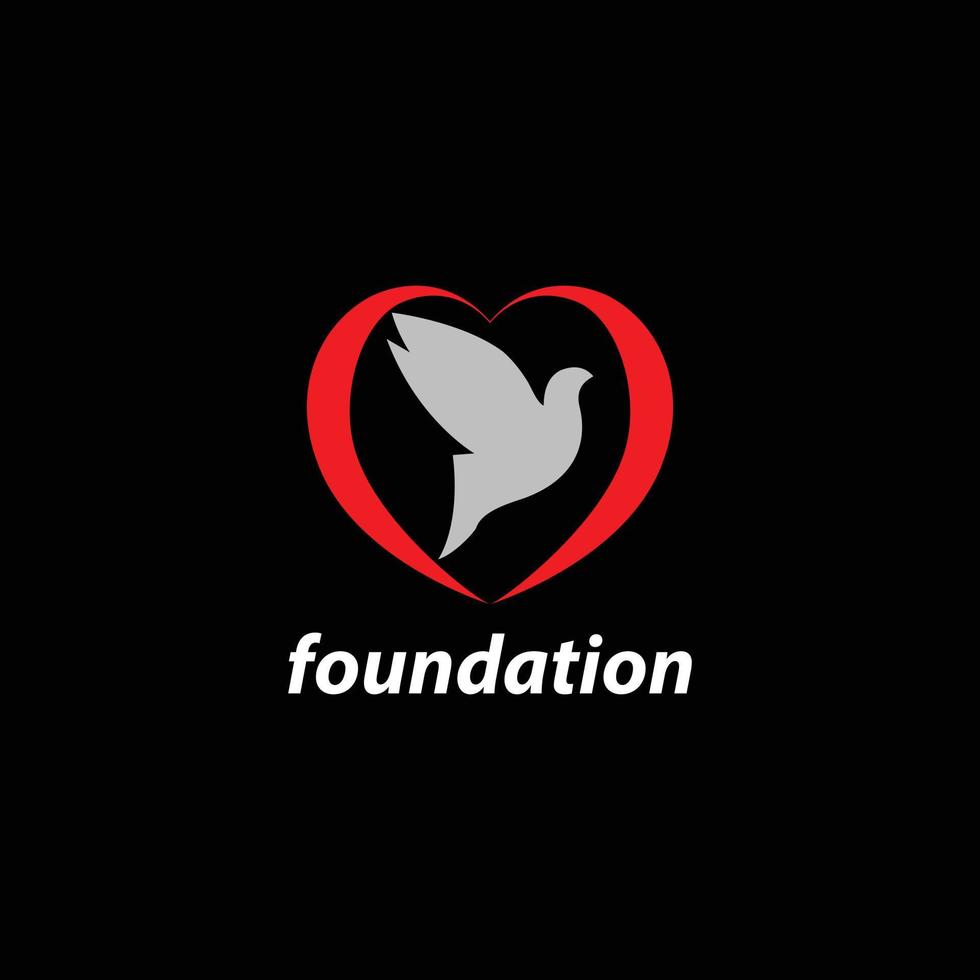 fundament duif logo in hart vector
