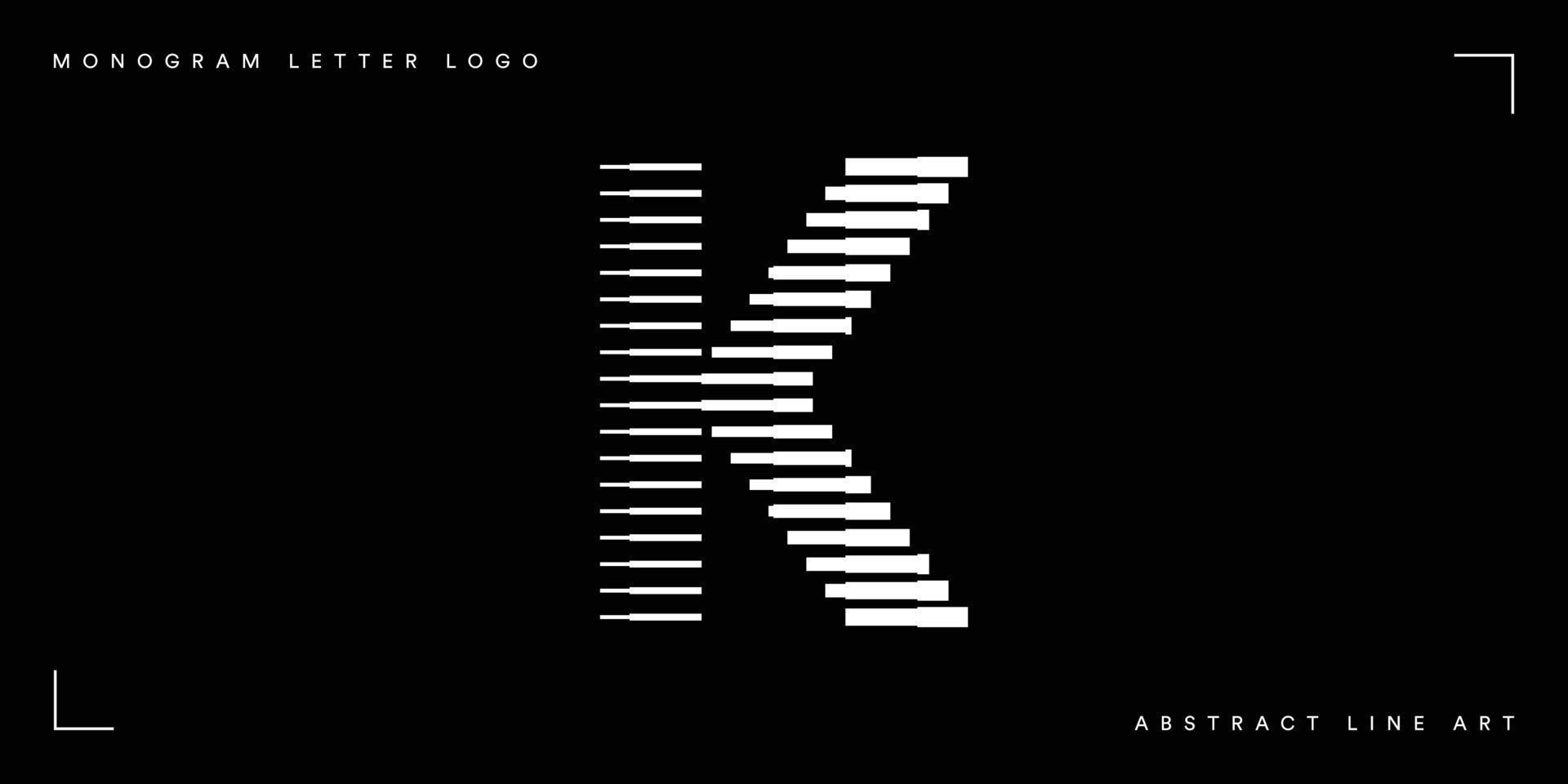 brief k abstract lijn kunst logo vector