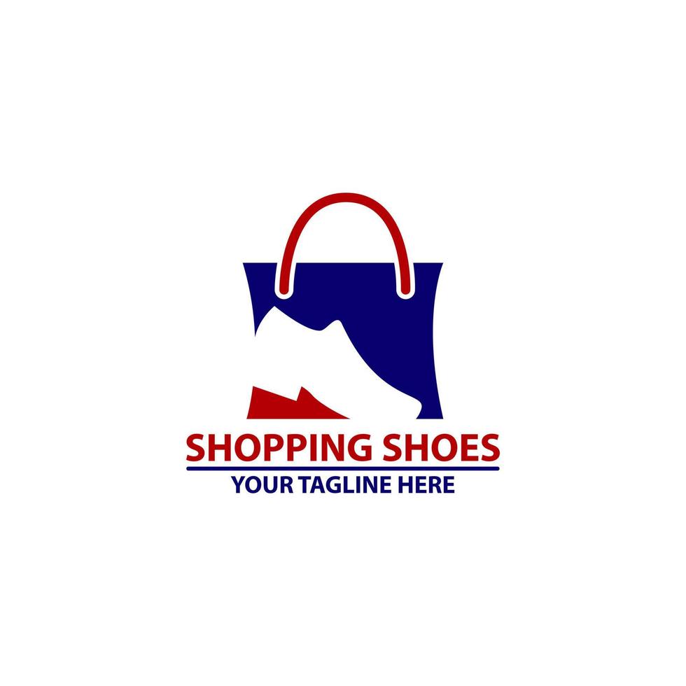 schoenen zak of schoenen winkel vector logo sjabloon. geschikt voor bedrijf, web, online winkel, media sociaal en ontwerp