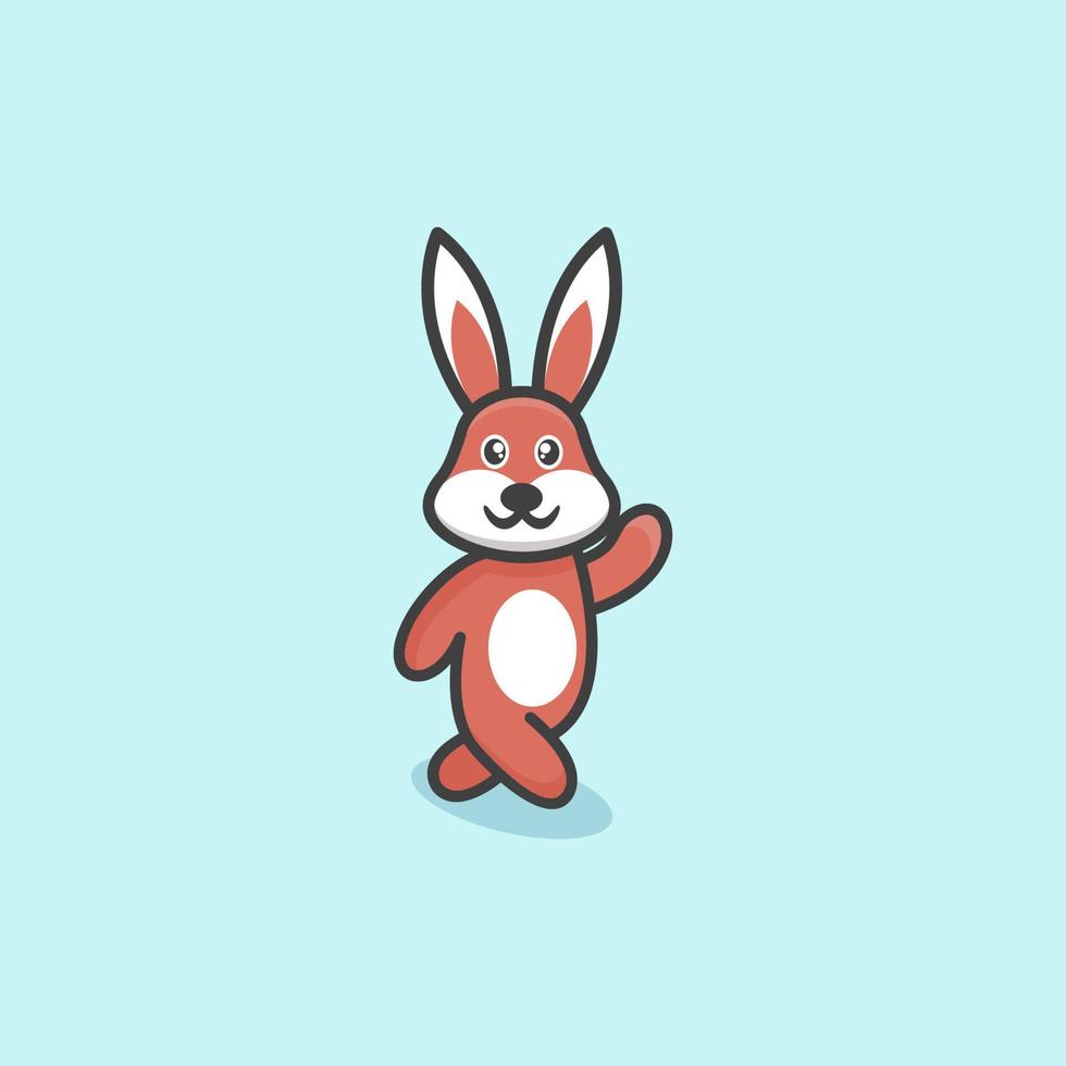 schattig konijn concept logo ontwerp vector