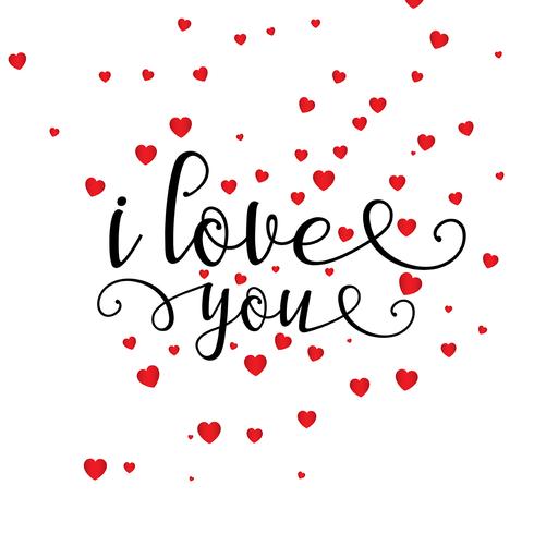 Valentijnsdag hart achtergrond met decoratieve tekst vector