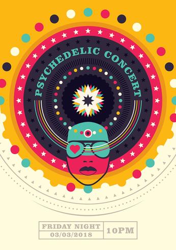 Psychedelisch concertposter vector