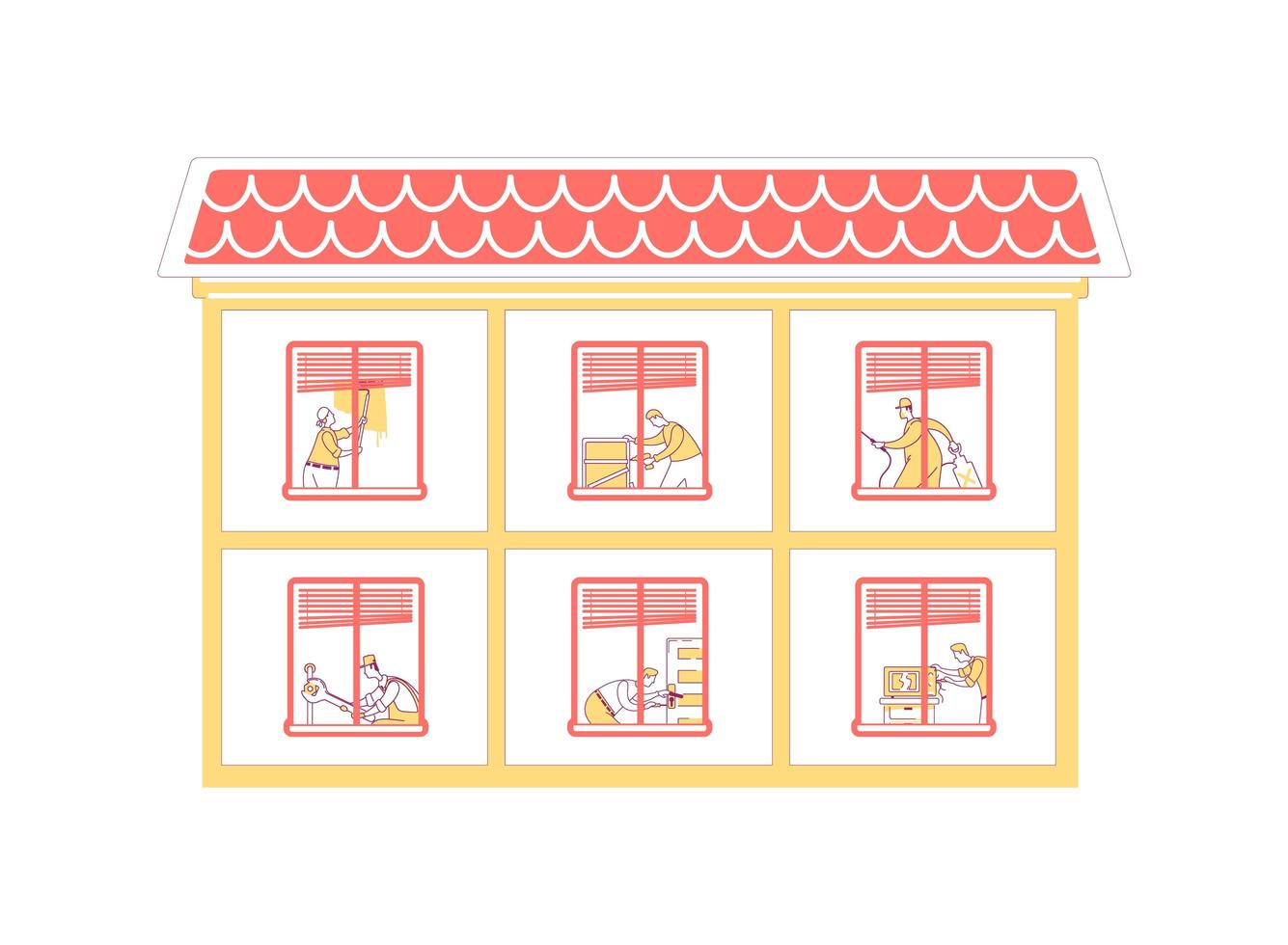 huis reparatie egale kleur vectorillustratie vector