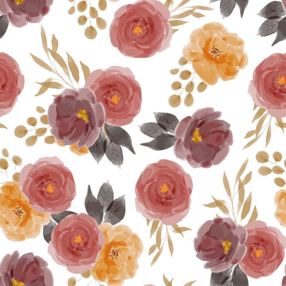 naadloze patroon met aquarel roos bloemen arrangement vector