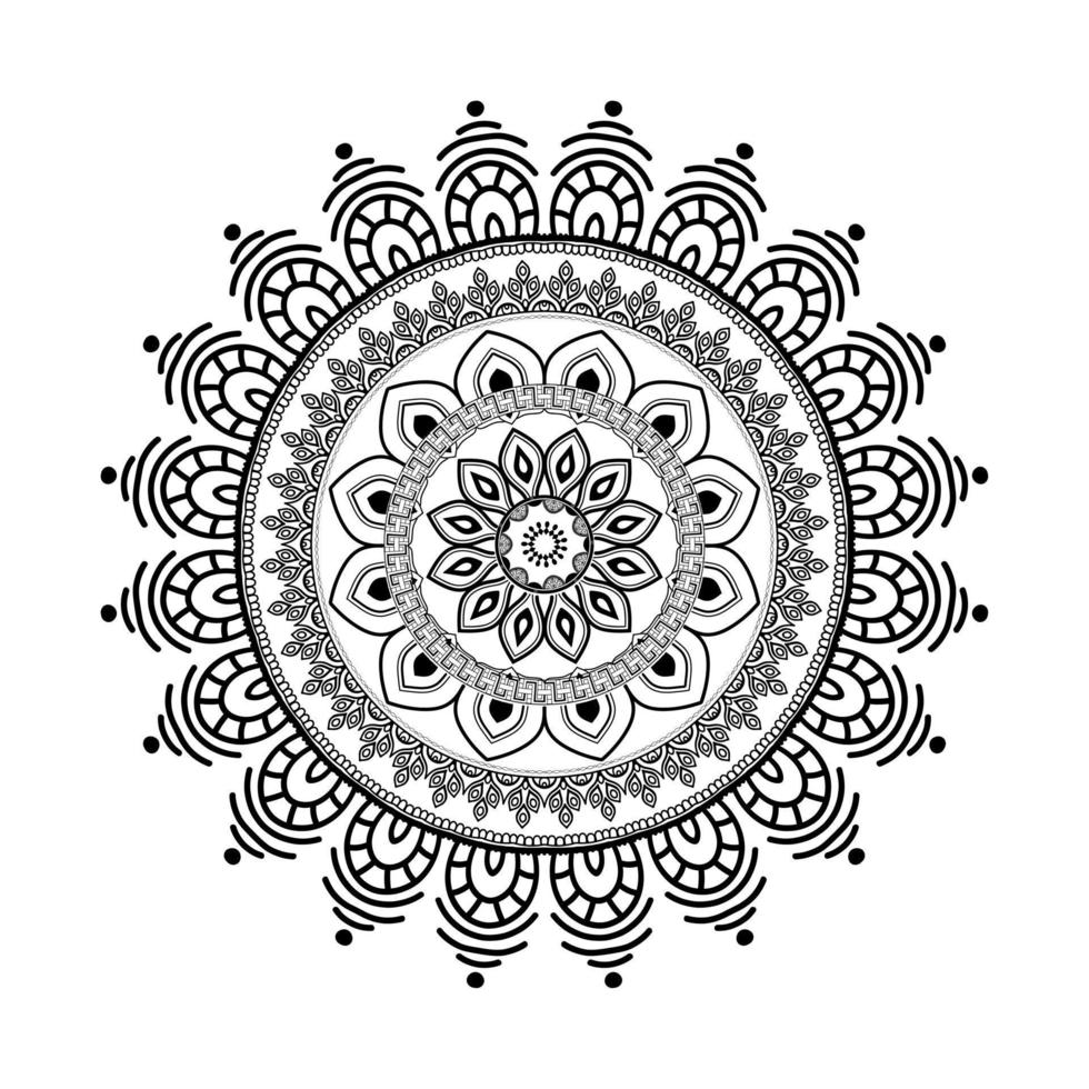 mandala, mandala patroon stencil krabbels, ronde ornament patronen voor henna, mehndi, tatoeëren, kleur boek bladzijde vector