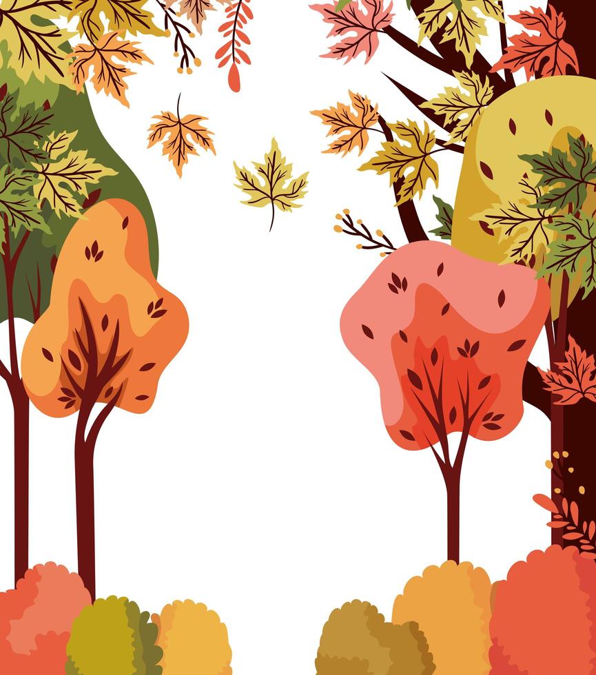 herfst bomen planten seizoensgebonden pictogram vector