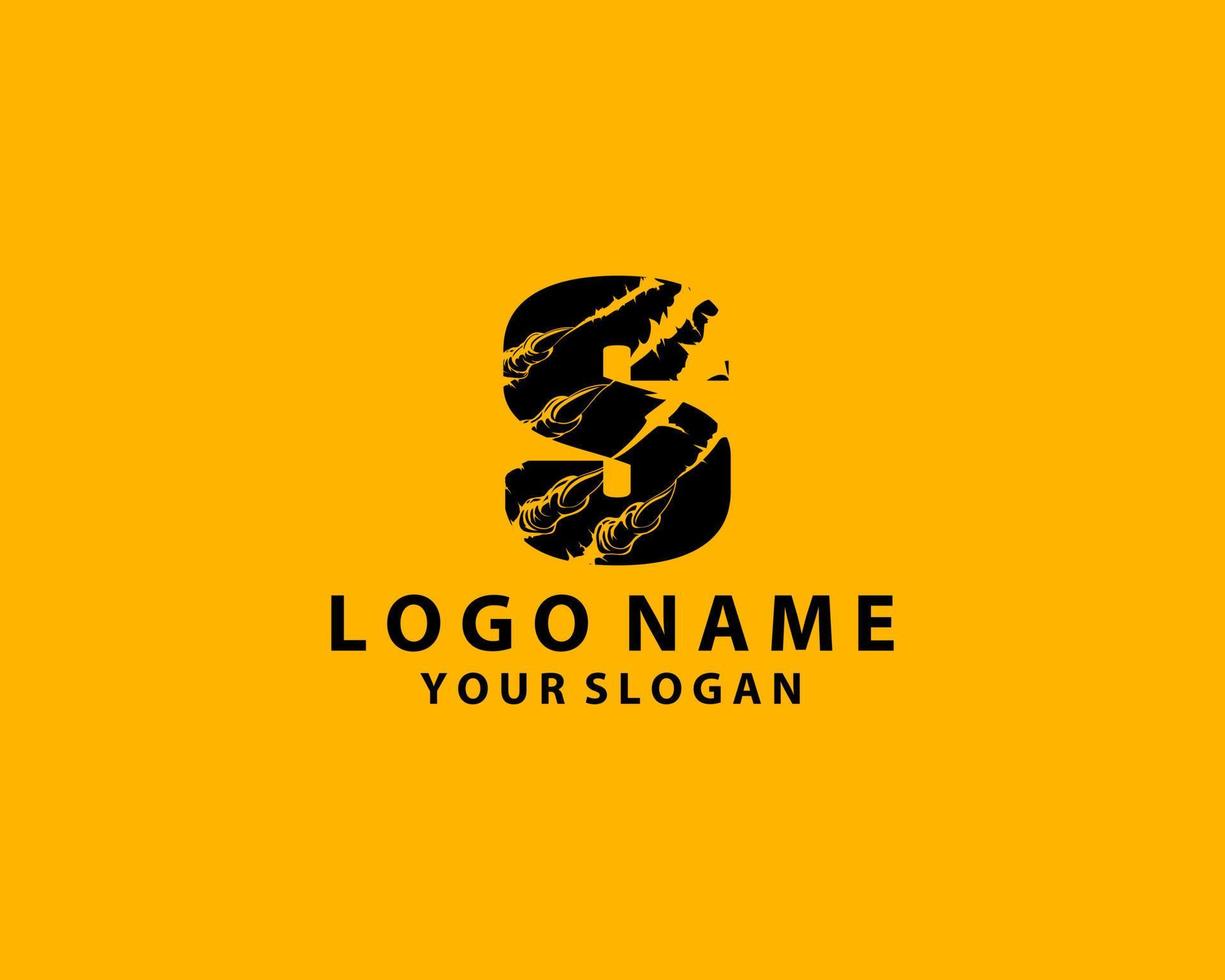 gemakkelijk gekrast s logo brief creatief ontwerp concept geïsoleerd Aan zwart achtergrond geschikt voor mobiel en web. vector illustratie.
