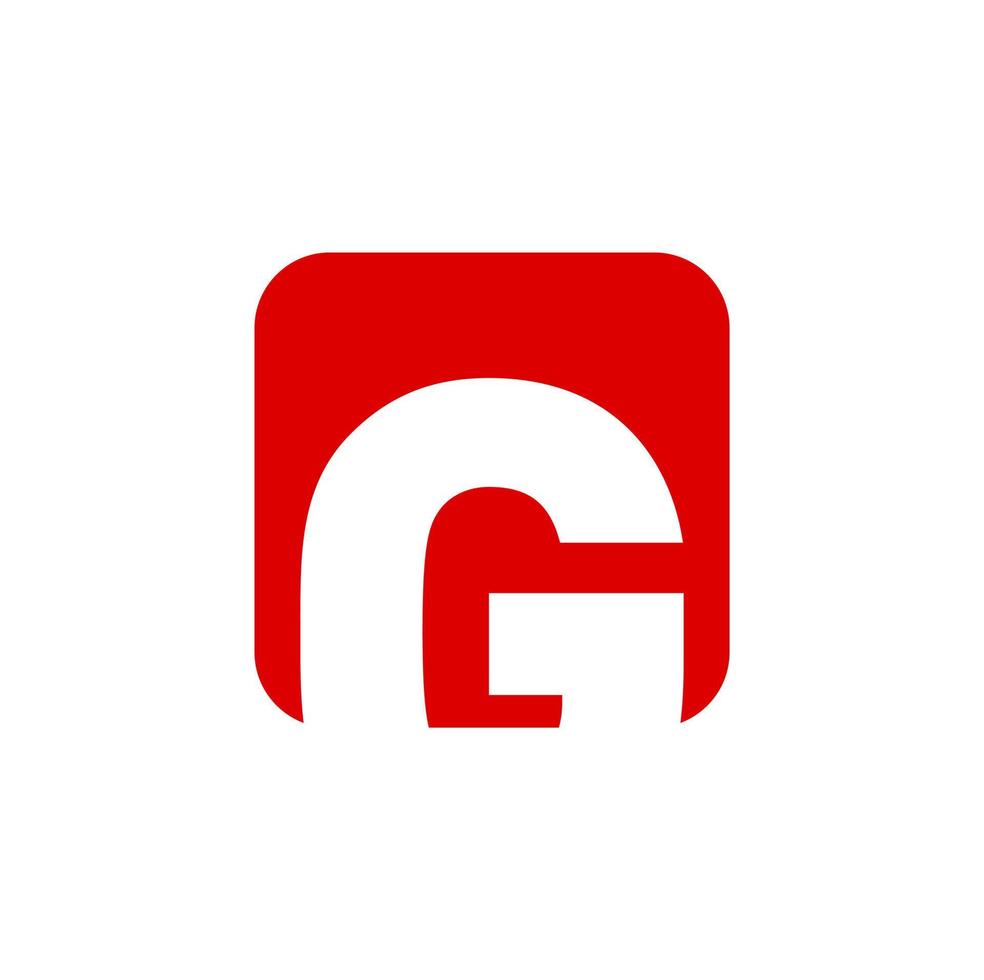 g bedrijf naam eerste brief monogram. rood g logo. g Aan gebogen vierkant. vector