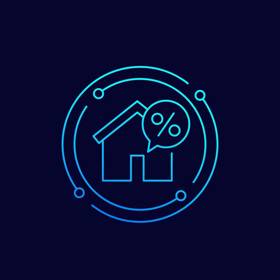 hypotheek, lening lineaire pictogram vector