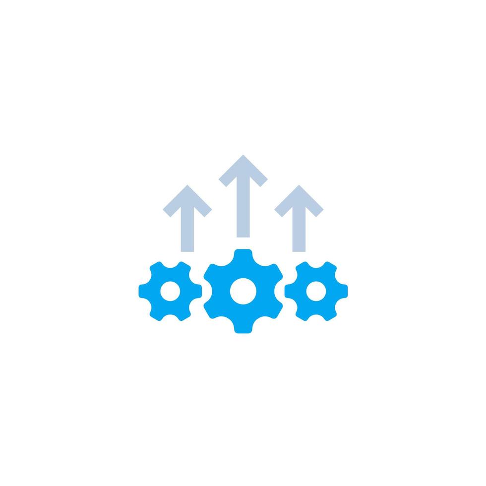 operationele uitmuntendheid, productiegroei pictogram op wit vector