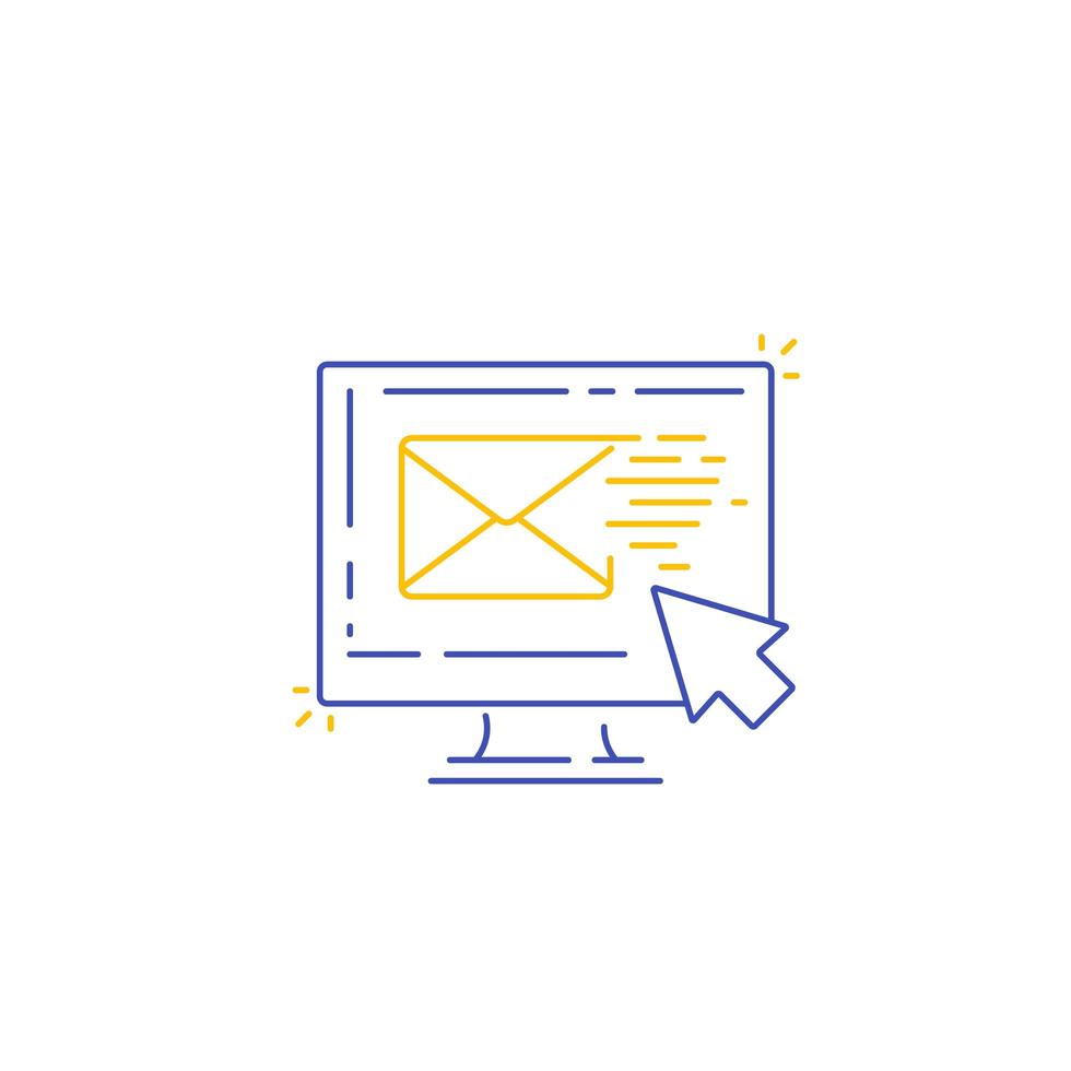 e-mailmarketing lijn pictogram, Vector