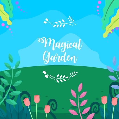 Tulpen in de magische tuin Gratis Vector